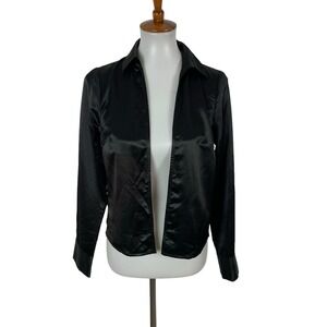 Envme Top Small Black Long Sleeve Open Front Cardigan Layering Goth